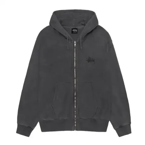 Stussy 8Ball Zip Hoodie option Basic Zipper Washed Black