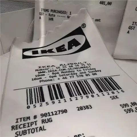 Ikea Markerad "Receipt" Rug option New IKEA White Small Ticket Imitation Ca