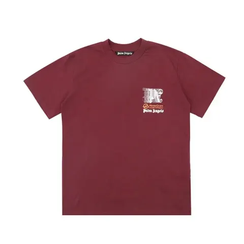 Palm Angels Monogram NY Spray Tee option 2289 wine red