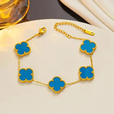 Vancleef Necklace option 913-2 blue shell bracelet gold 1.5CM