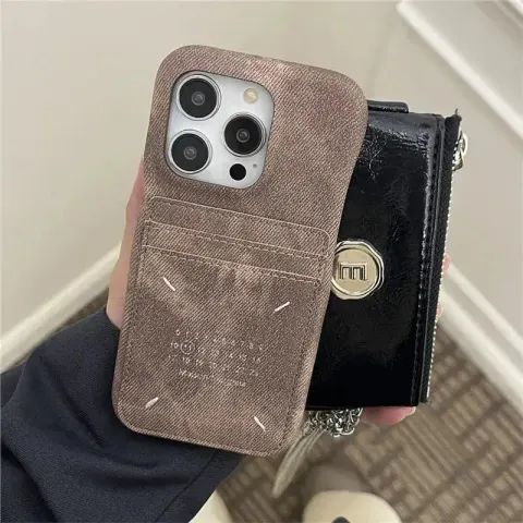 Maison Margiela Phone Case option Calendar hand stitching card bag-light brown