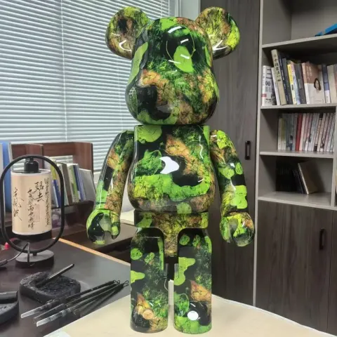 Unique Medium BearBrick option Marble 6th generation green