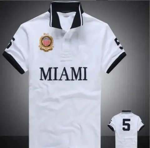 Polo Shirts (15+ Styles) option Miami White