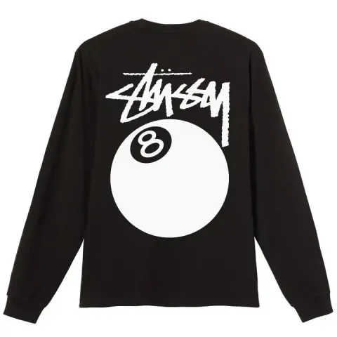 Stussy T-shirt option Black billiard long sleeve]