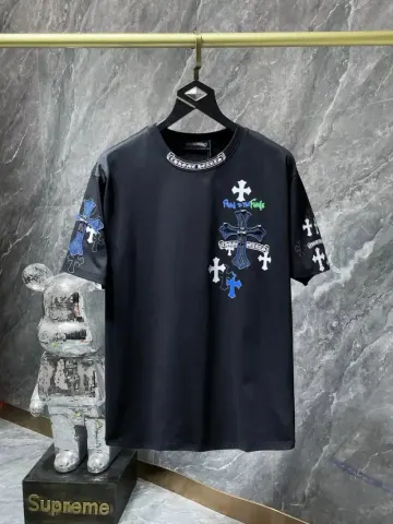 Chrome Hearts Leather Tee's (30+ Styles) option 8537 black