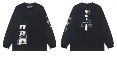 ERD Hoodies option ER017 Black Long Sleeve T-Shirt