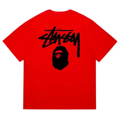 Bape x Stussy Tee option 201 red and black