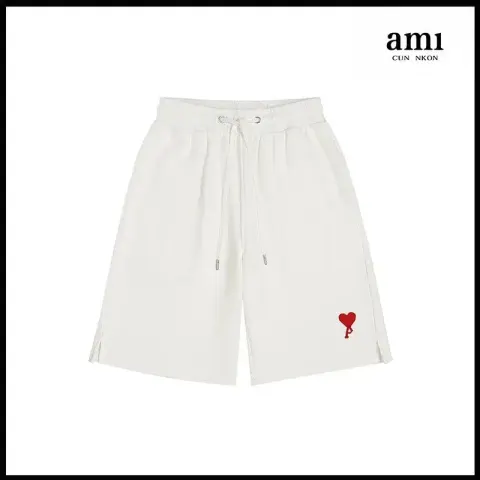 Ami Shorts option White Red [A12 Middle Love]]