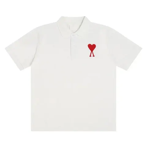 Ami Paris Polo option White-Red -119#