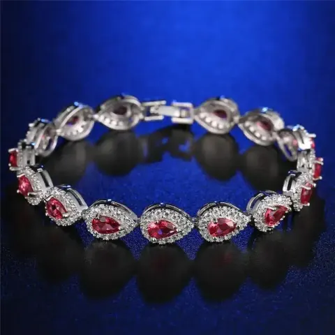 Random Bracelet option KSB00039 Platinum Red Diamond