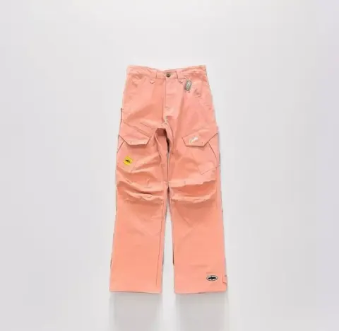 Corteiz Classic Cargo Black White Logo Pants option Leather powder slant pocket