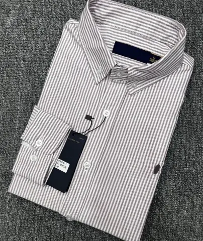 Ralph Lauren Shirts option H907 bordeaux striped with blue pony