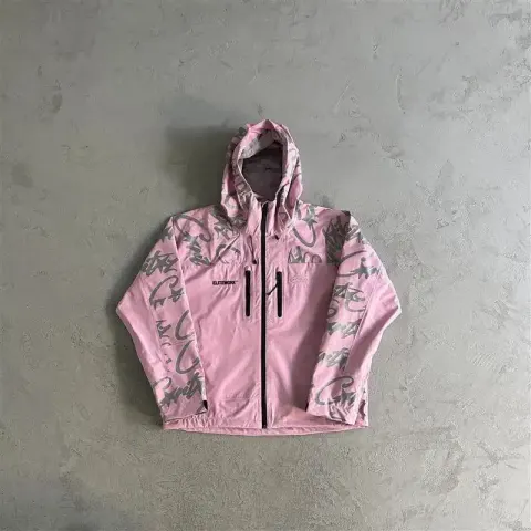 Corteiz Pink Windbreaker with Monogram on Sleeves option Pink