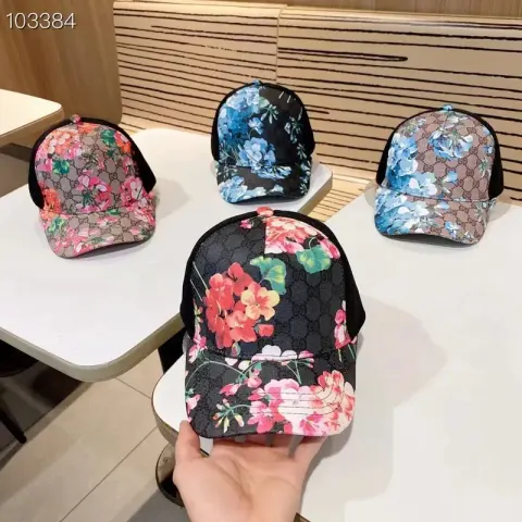Gucci Caps option black pink flower