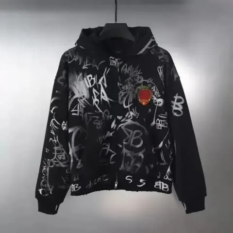 Balenciaga SS24 Graffiti Hoodie option Black