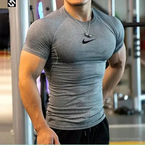 Nike Quick Dry T-Shirt option New NK Grey Short Sleeves
