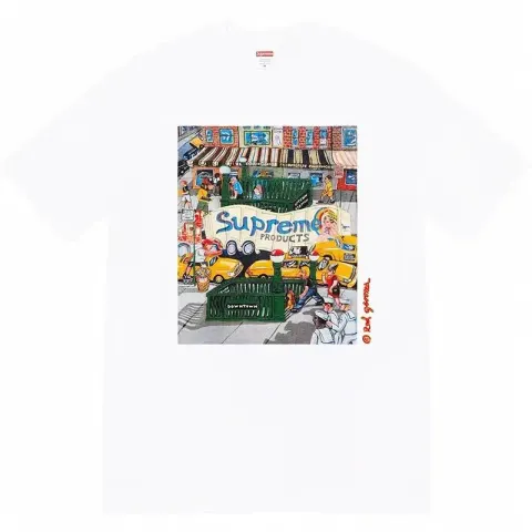 Supreme T-Shirts Devil And Lawyer option B317 Manhattan Street View White