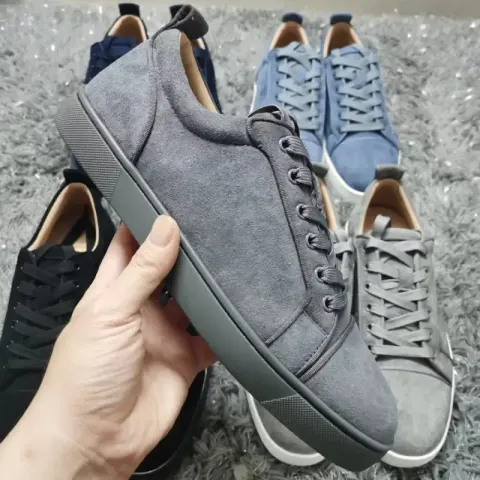 Navy Christian Louboutin Shoes option grey