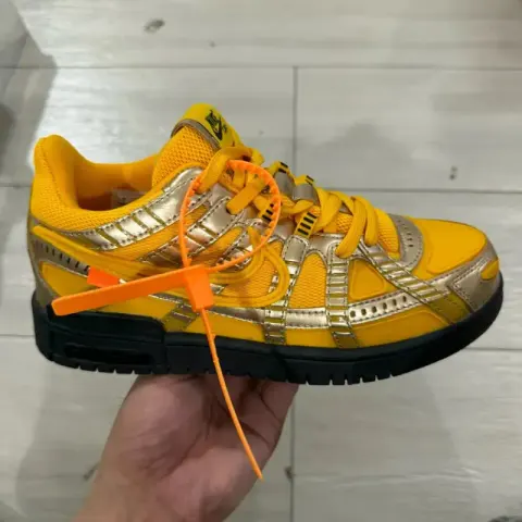 Rubber Dunk x Off-White Orange Shoes option Asian Black Gold