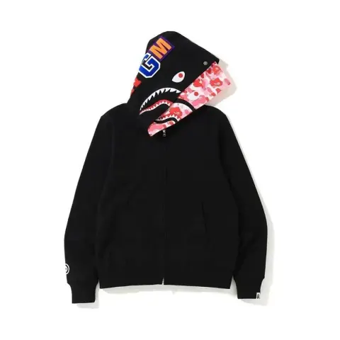 Bape Shark Hoodie option 8806 double cap powder