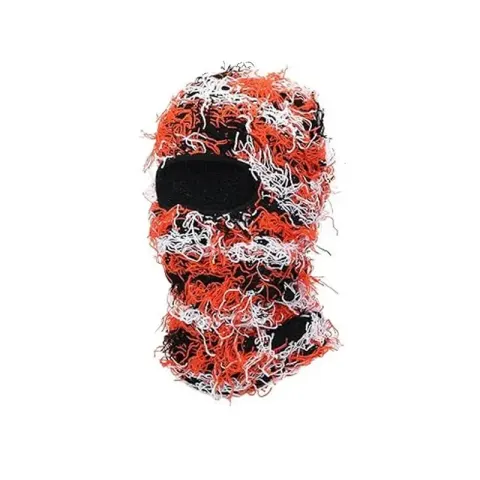 Yeat Mask option Black background black orange white whiskers