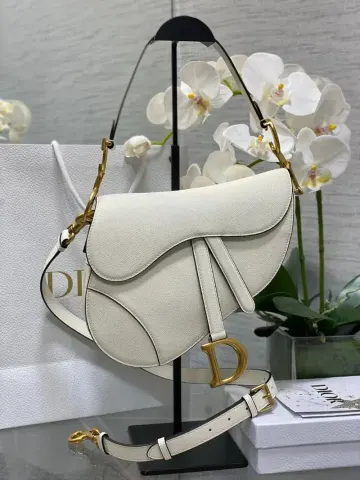 Dior Saddle Bag option White 17 × 5 × 15cm