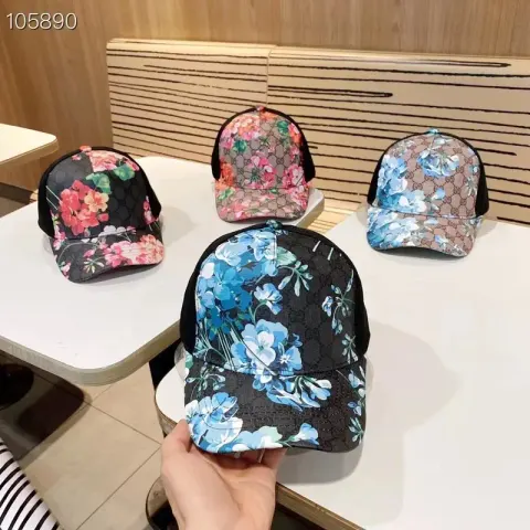 Gucci Caps option Black Blue Flower
