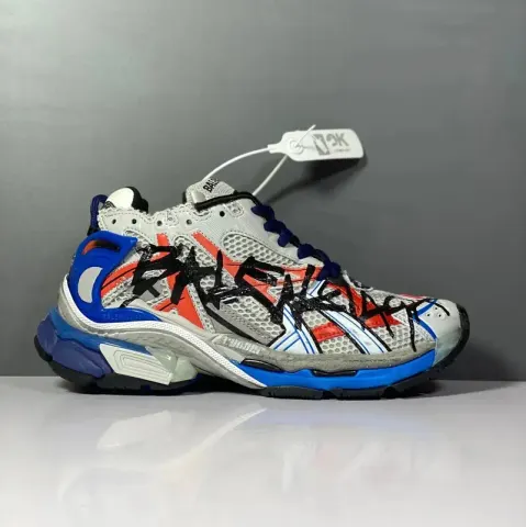Balenciaga Runner Black Red Graffiti option Red and blue graffiti