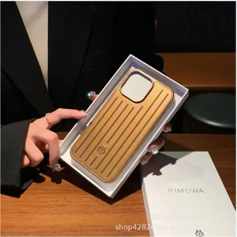 Rimowa iPhone Cases 12-16 Pro Max option Classic gold-with packaging