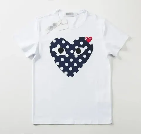 CDG Double Heart Tee option 2117 blue