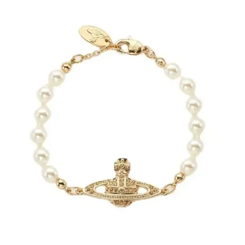 Vivienne Westwood Sheryl option Saturn Pearl Bracelet-Gold