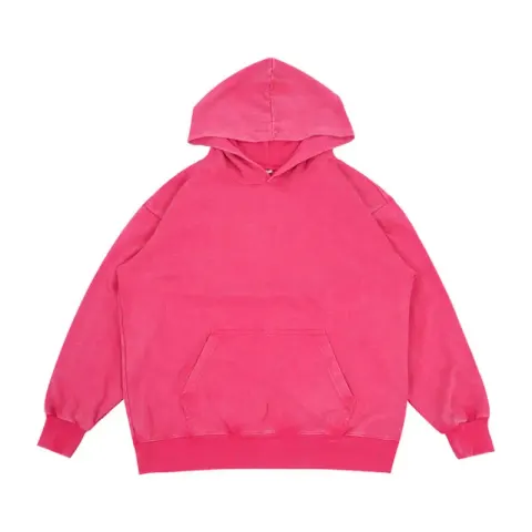 Unionkingdom 450G Washed Hoodie option Washed-out vintage-style rose red