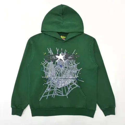Sp5der Pink Hoodie option blackish green