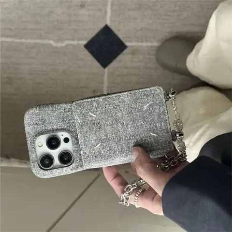 Maison Margiela Phone Case option Hand-stitched thread cardholder crossbody bag-Gray