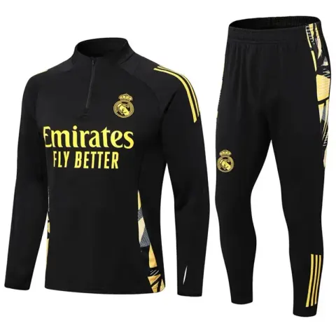 Football Set Tracksuit option 2425 Real Madrid Black Gold
