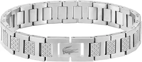 Lacoste Bracelet option Steel ribbon picture logo [as shown with