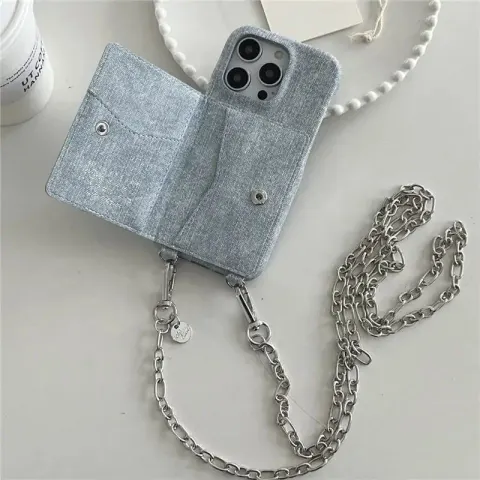 Maison Margiela Phone Case option Hand stitching card slung-light blue