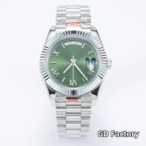 Rolex Datejust 41mm option [Roman plate] silver shell, green plate, steel belt