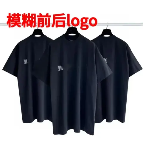 Balenciaga Tees option Blur front and back logo black