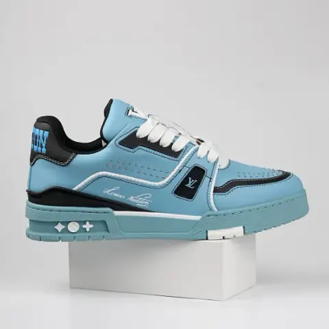 LV Trainers Monogram Black Denim Sneakers option 38