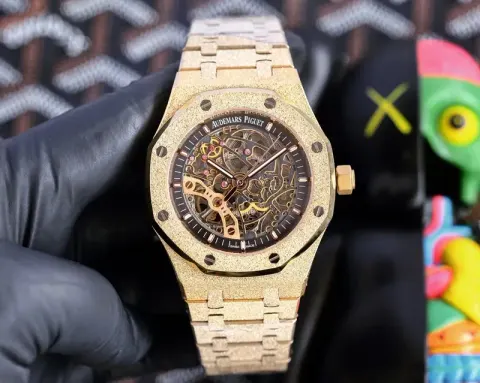 Stones Covered Audemars Piguet option Gold Shell-Black Plate Steel Strip