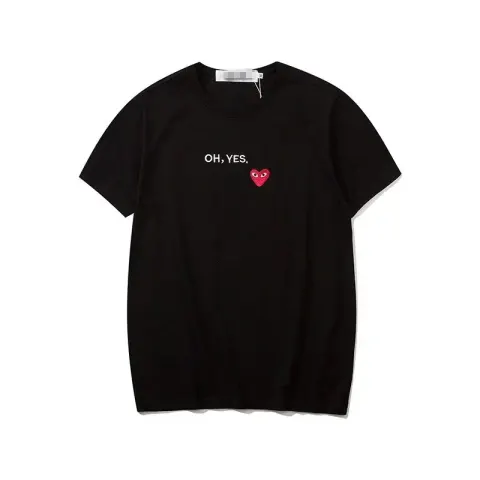 CDG Double Heart Tee option 2187 black