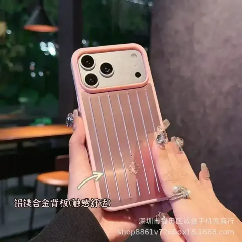 Rimowa iPhone Cases 12-16 Pro Max option Classic tender pink-with packaging