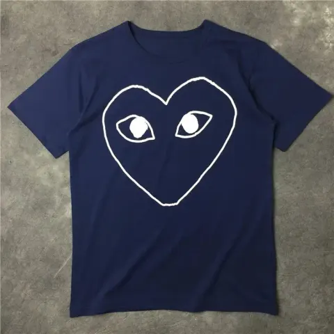 CDG T-Shirts option Dark Blue Hollow