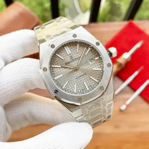 Audemars Piguet Silver Band option Silver shell gray steel strip
