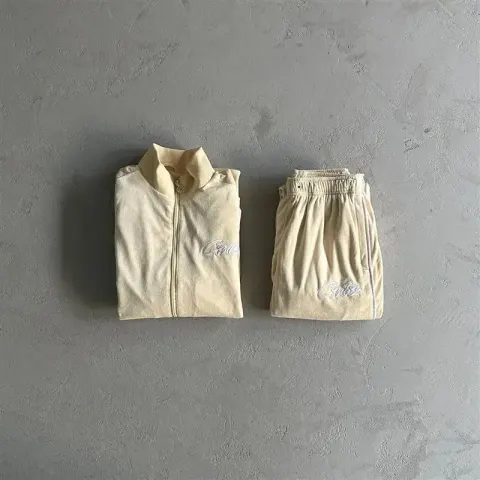 Corteiz Tracksuit Top option Apricot velvet suit