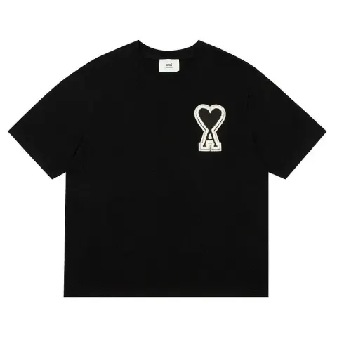 Ami Paris T-Shirts With Big Logo option Black Heart
