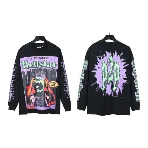 Hellstar Tee Hoodie option L332 Black