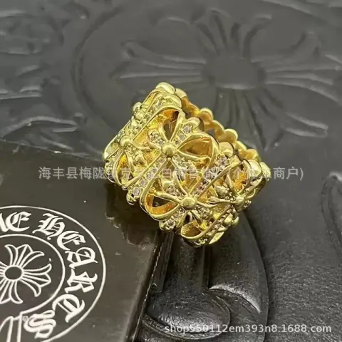 Chrome Hearts Ring option CJ0026 Gold White Diamond
