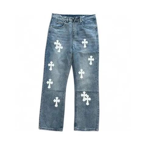Chrome Hearts Jeans option Light blue and white markings